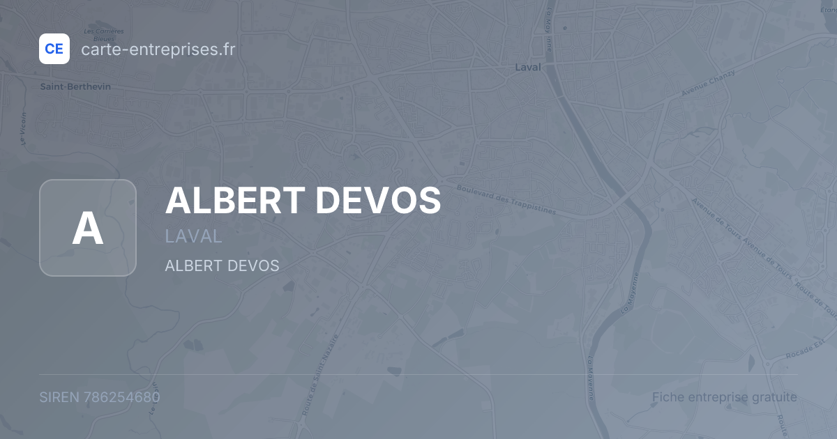 ALBERT DEVOS — 786254680 — fiche entreprise