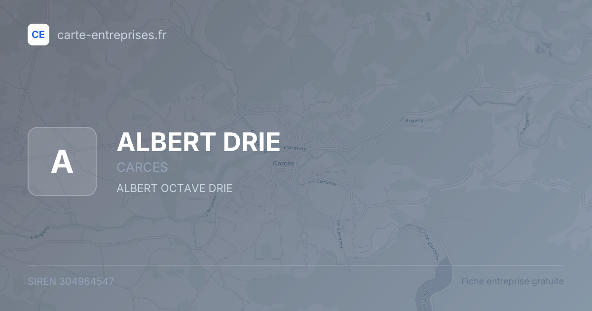 ALBERT DRIE — 304964547 — fiche entreprise
