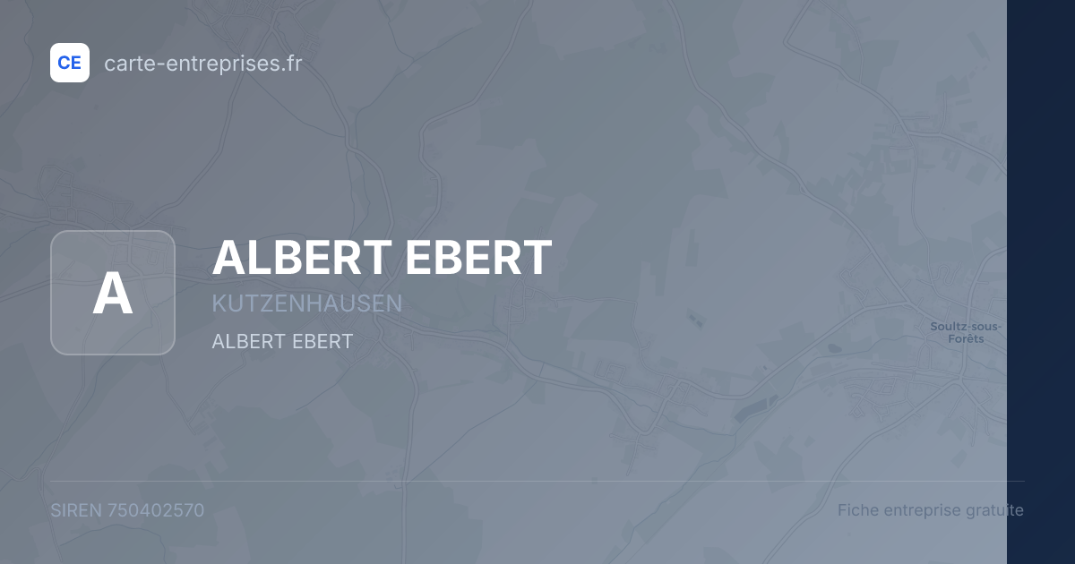 ALBERT EBERT — 750402570 — fiche entreprise