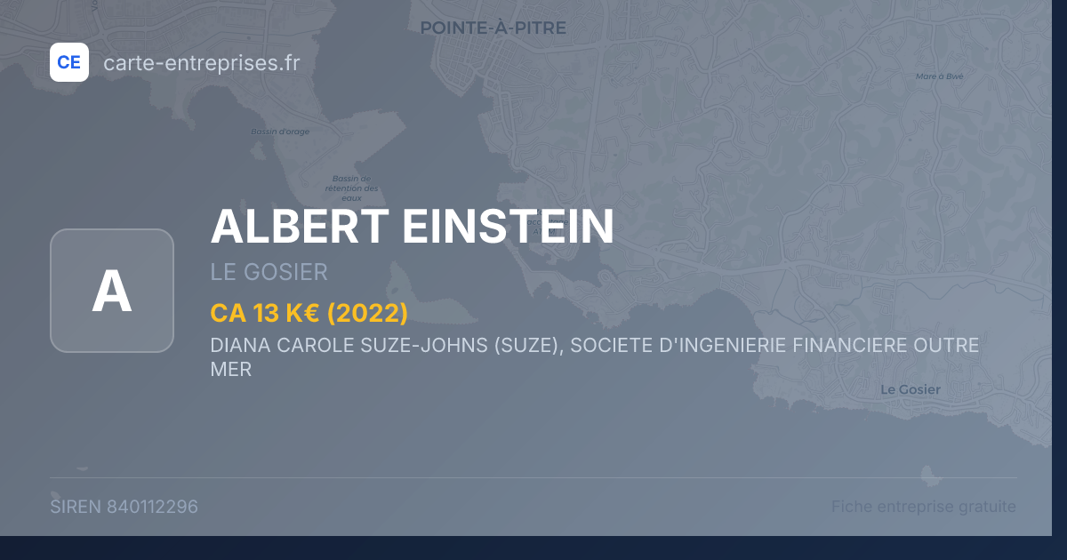 ALBERT EINSTEIN — 840112296 — fiche entreprise
