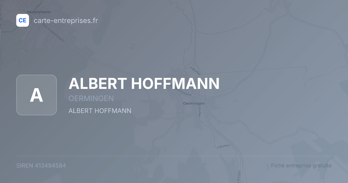 ALBERT HOFFMANN — 413494584 — fiche entreprise