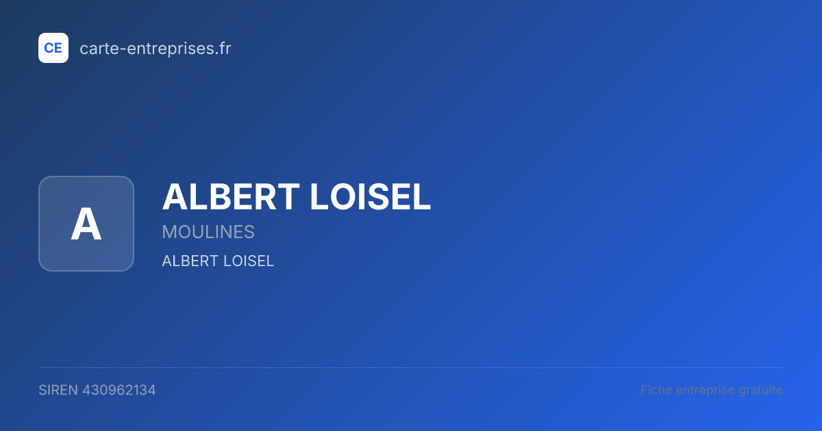 ALBERT LOISEL — 430962134 — fiche entreprise