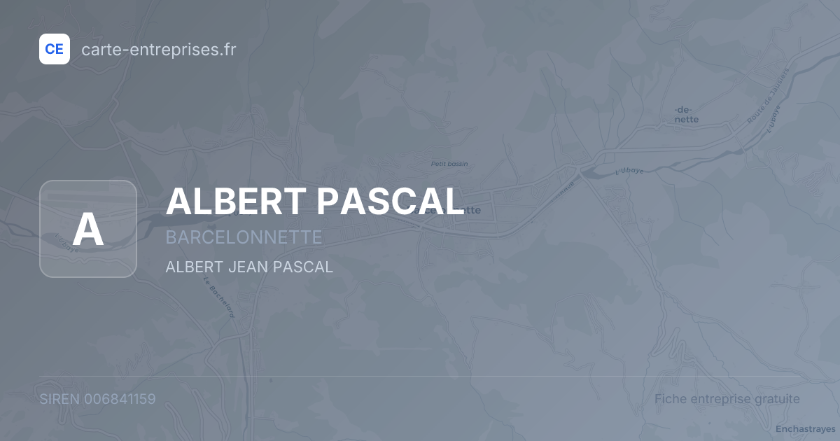 ALBERT PASCAL — 006841159 — fiche entreprise