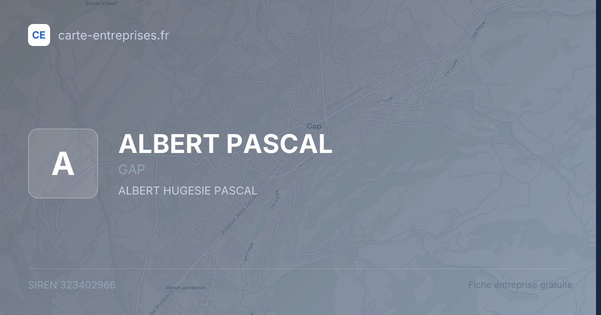 ALBERT PASCAL — 323402966 — fiche entreprise