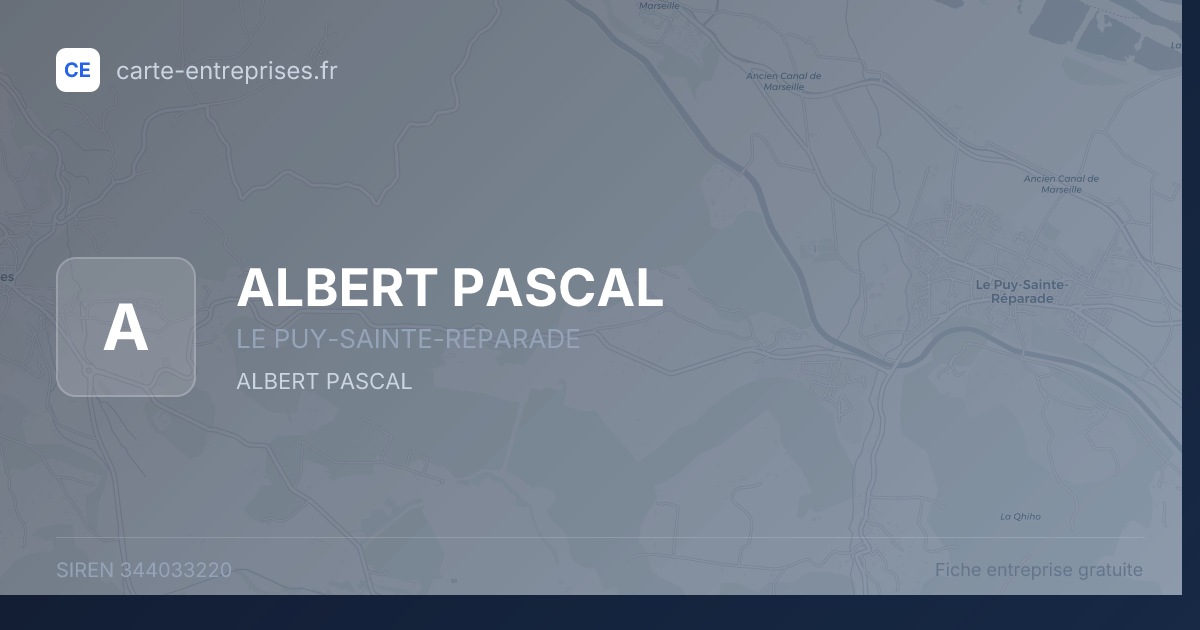 ALBERT PASCAL — 344033220 — fiche entreprise