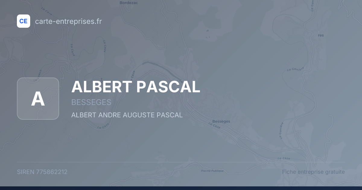 ALBERT PASCAL — 775862212 — fiche entreprise