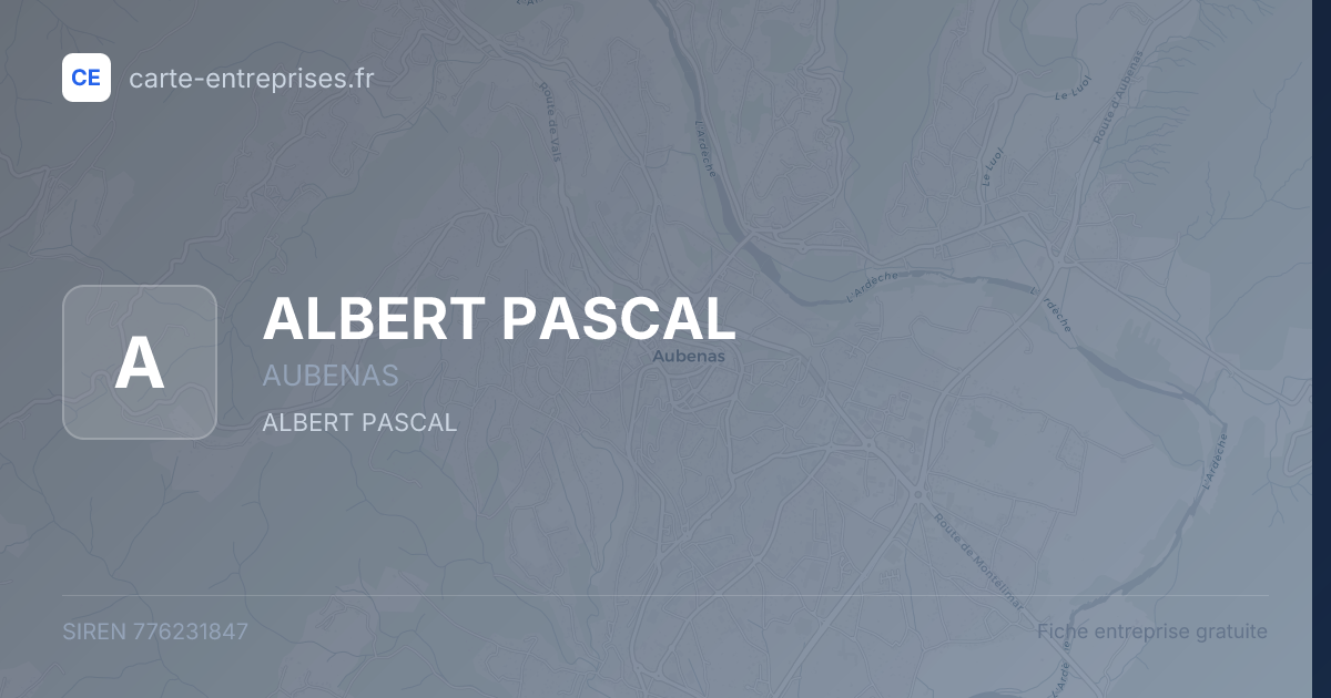 ALBERT PASCAL — 776231847 — fiche entreprise