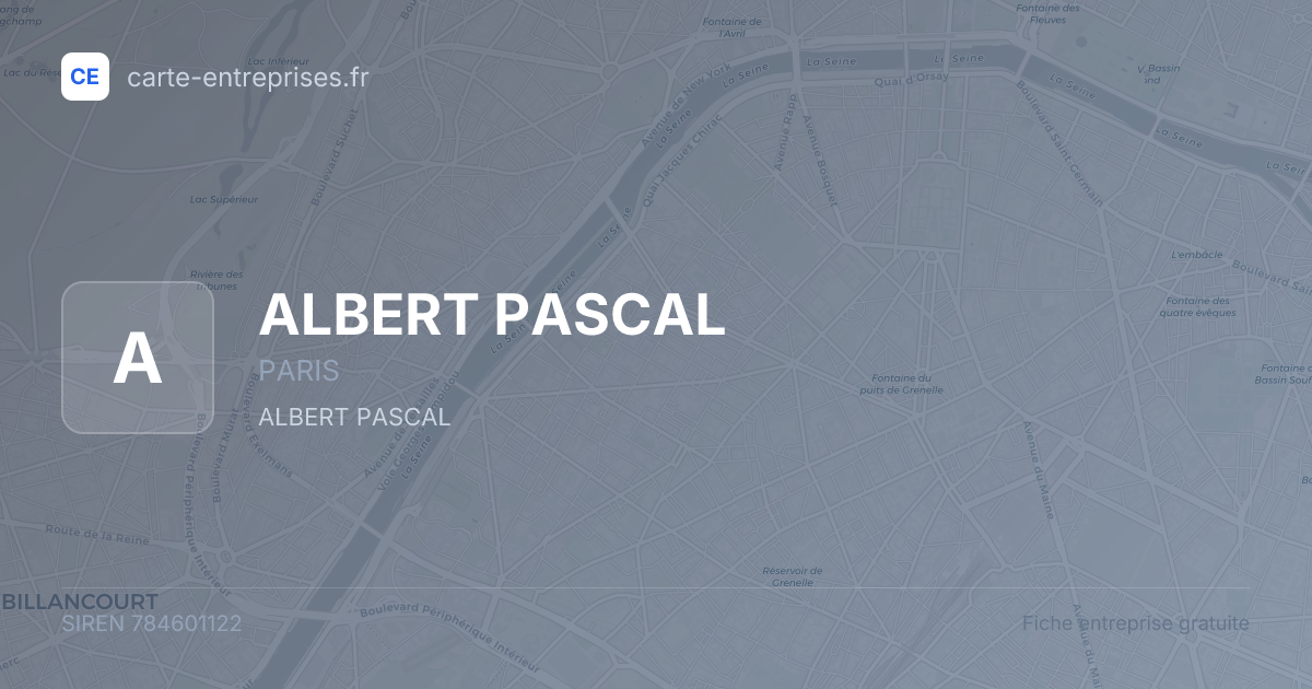 ALBERT PASCAL — 784601122 — fiche entreprise