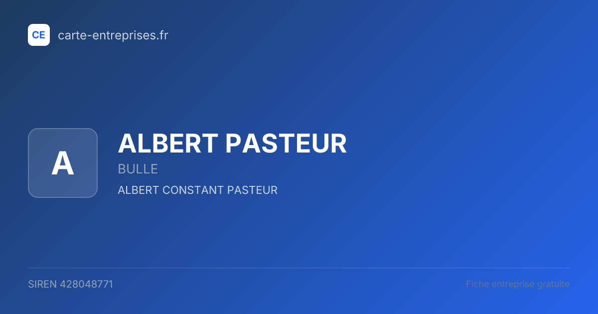 ALBERT PASTEUR — 428048771 — fiche entreprise