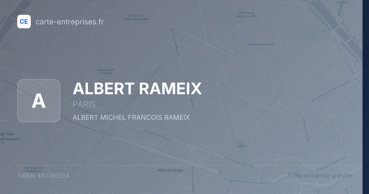 ALBERT RAMEIX — 482199254 — fiche entreprise