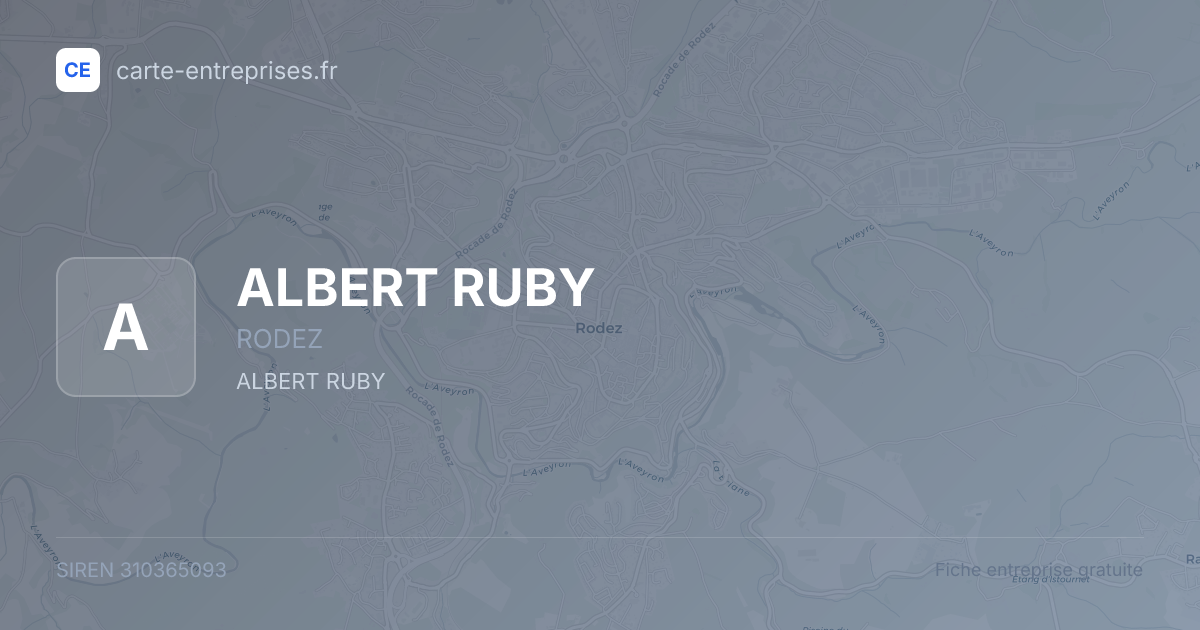 ALBERT RUBY — 310365093 — fiche entreprise
