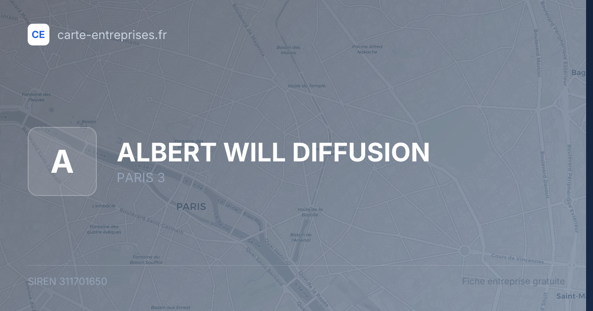 ALBERT WILL DIFFUSION — 311701650 — fiche entreprise