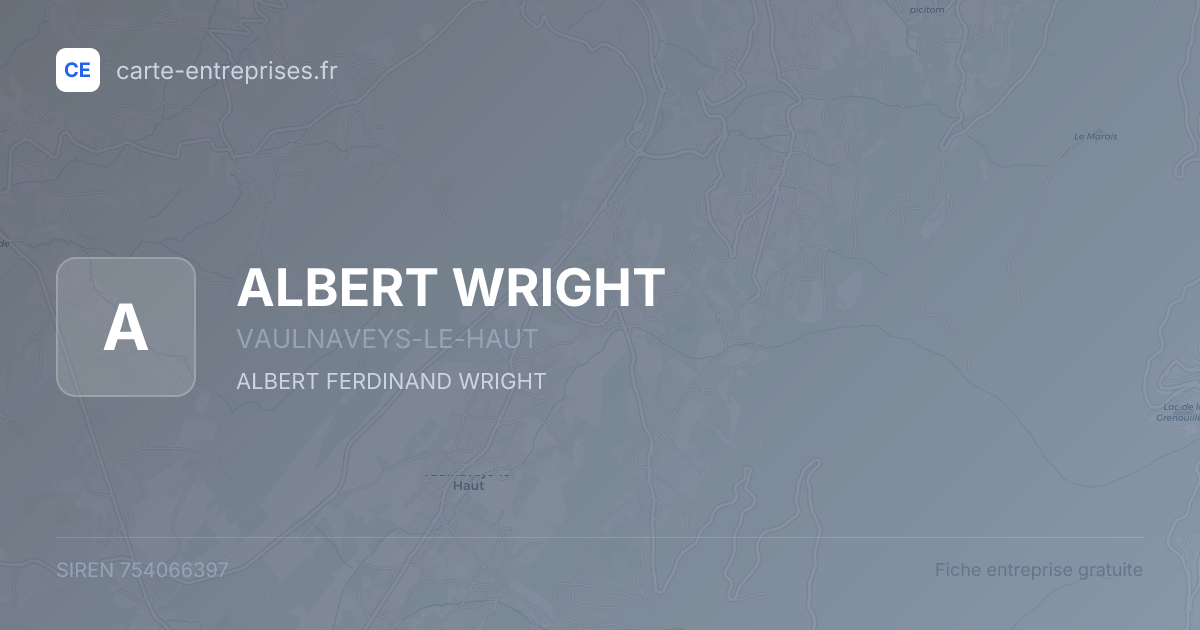 ALBERT WRIGHT — 754066397 — fiche entreprise