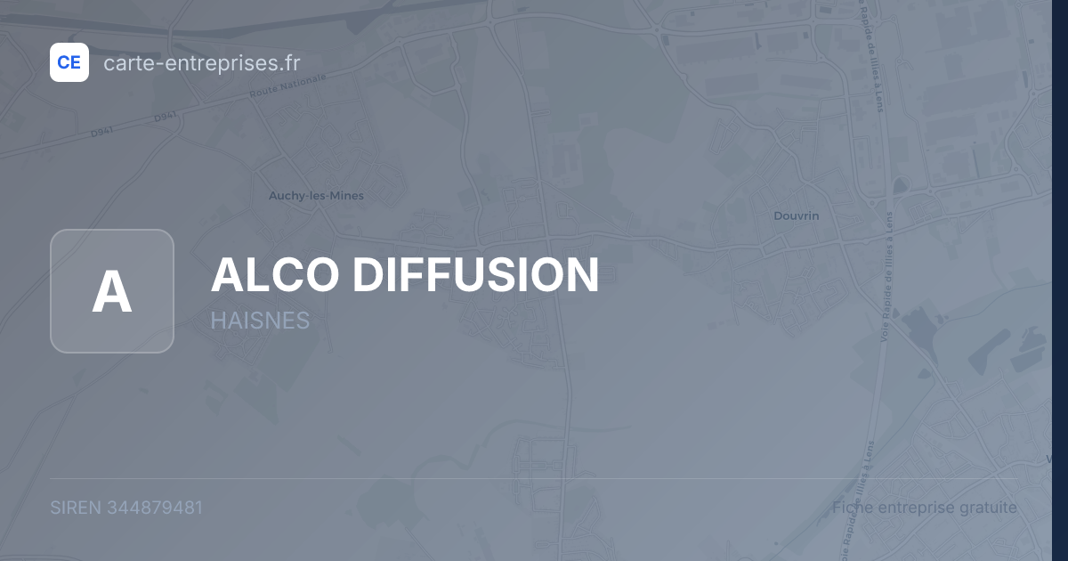 ALCO DIFFUSION — 344879481 — fiche entreprise