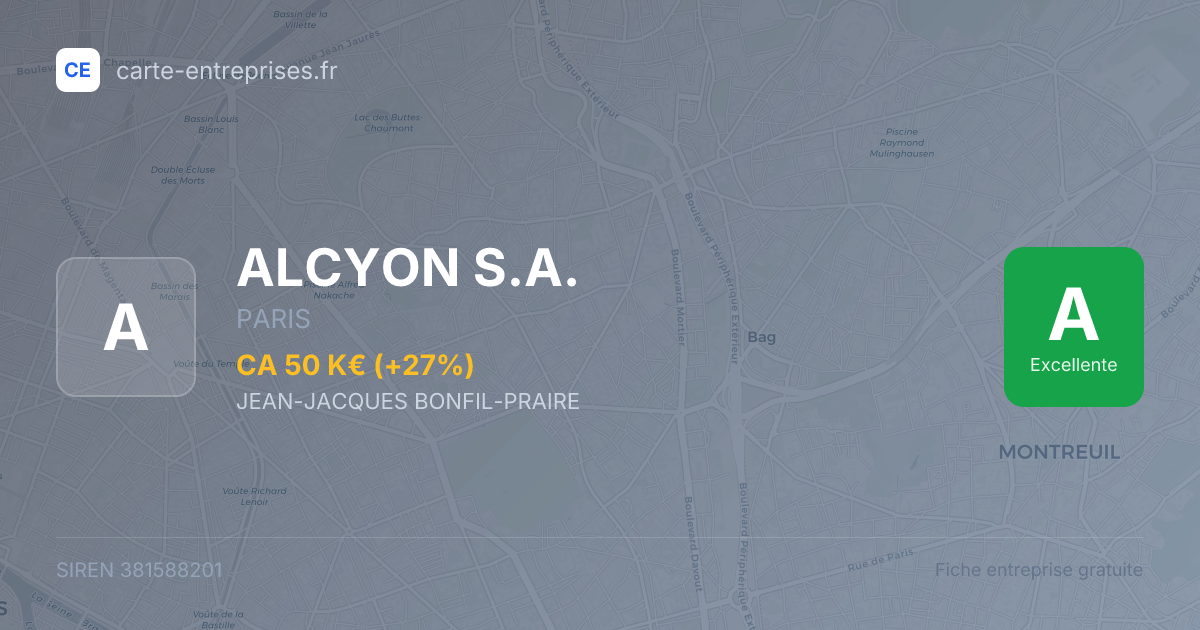 ALCYON S.A. — 381588201 — fiche entreprise