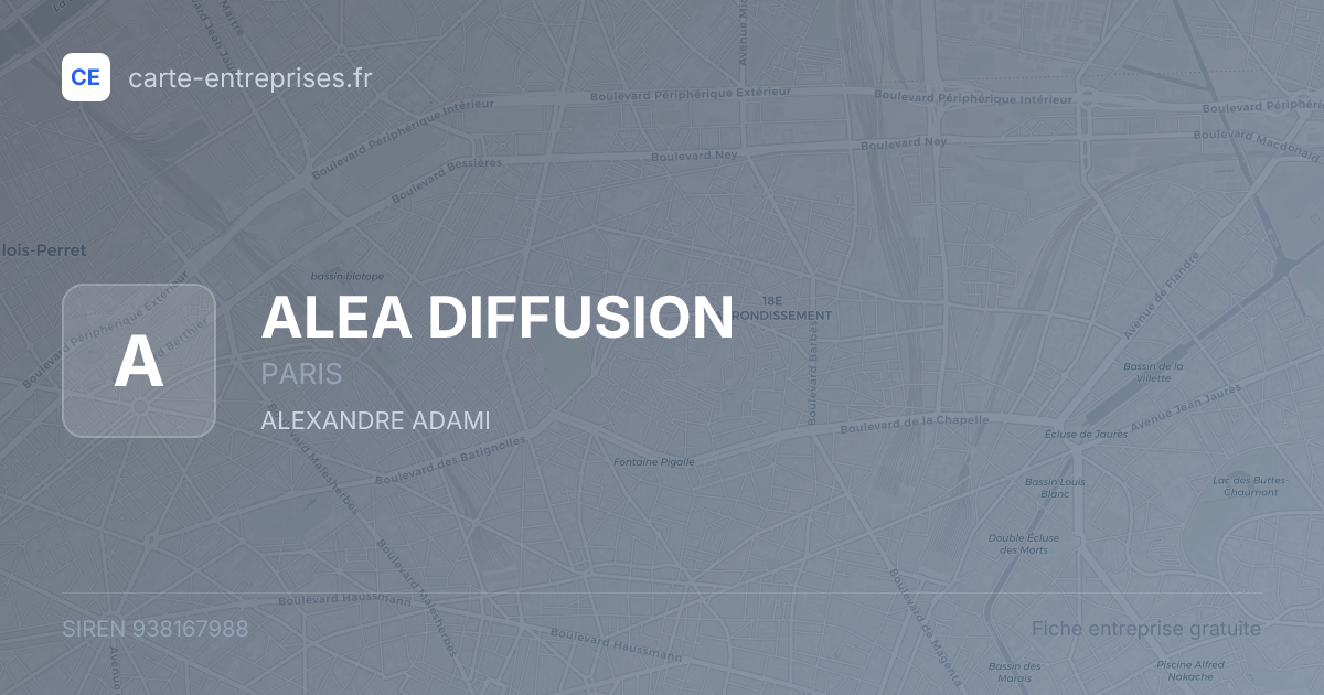 ALEA DIFFUSION — 938167988 — fiche entreprise