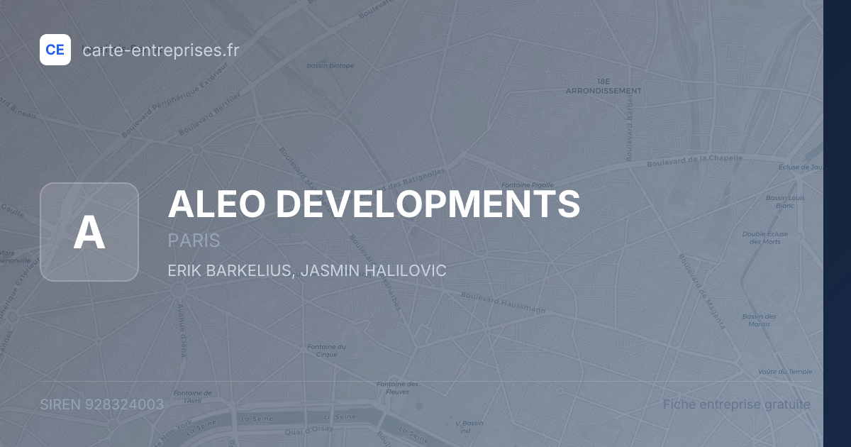 ALEO DEVELOPMENTS — 928324003 — fiche entreprise