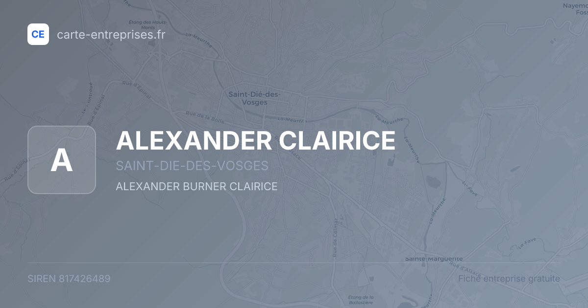 ALEXANDER CLAIRICE — 817426489 — fiche entreprise