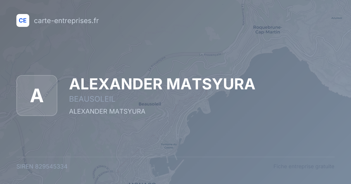 ALEXANDER MATSYURA — 829545334 — fiche entreprise