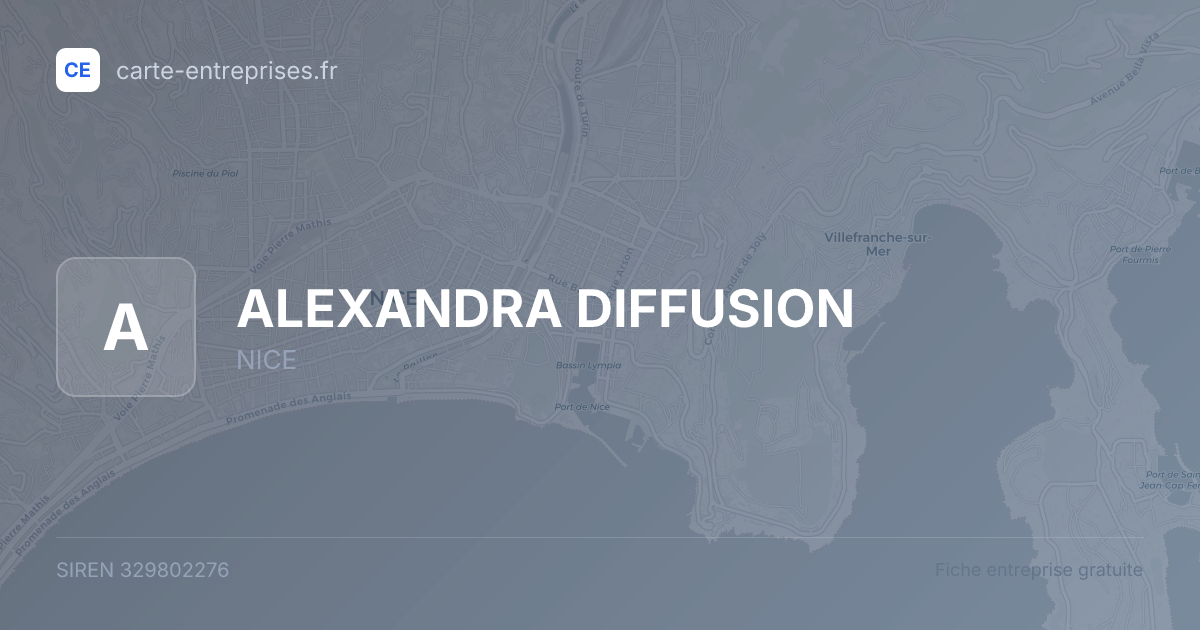 ALEXANDRA DIFFUSION — 329802276 — fiche entreprise