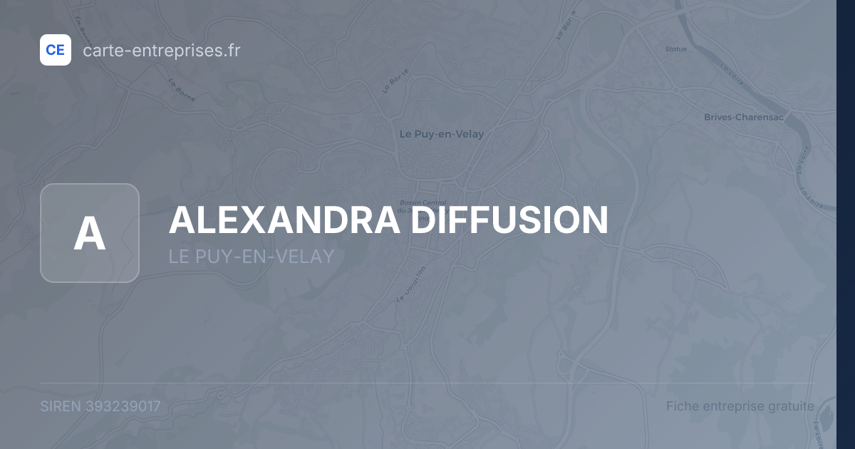 ALEXANDRA DIFFUSION — 393239017 — fiche entreprise