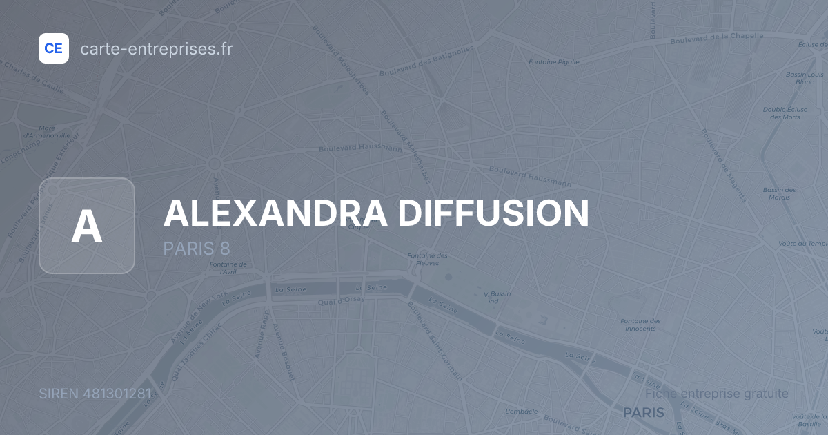 ALEXANDRA DIFFUSION — 481301281 — fiche entreprise
