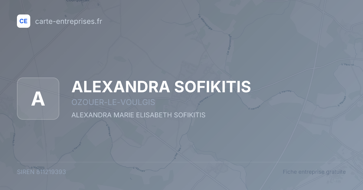 ALEXANDRA SOFIKITIS — 811219393 — fiche entreprise