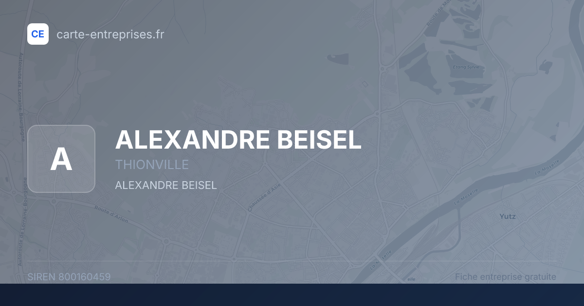 ALEXANDRE BEISEL — 800160459 — fiche entreprise