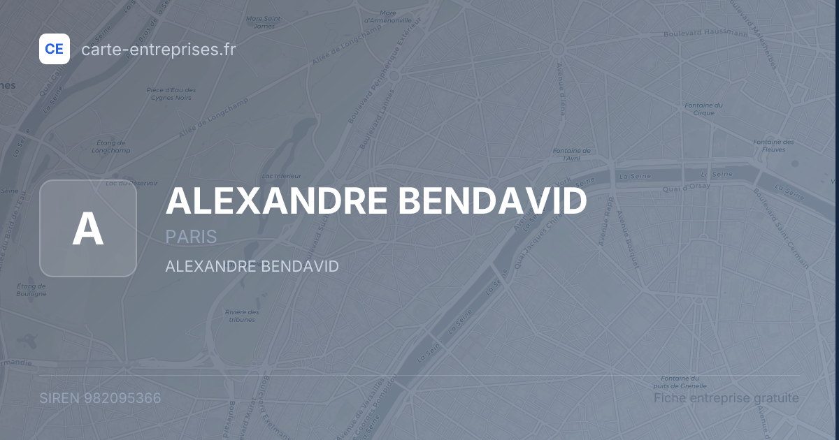 ALEXANDRE BENDAVID — 982095366 — fiche entreprise
