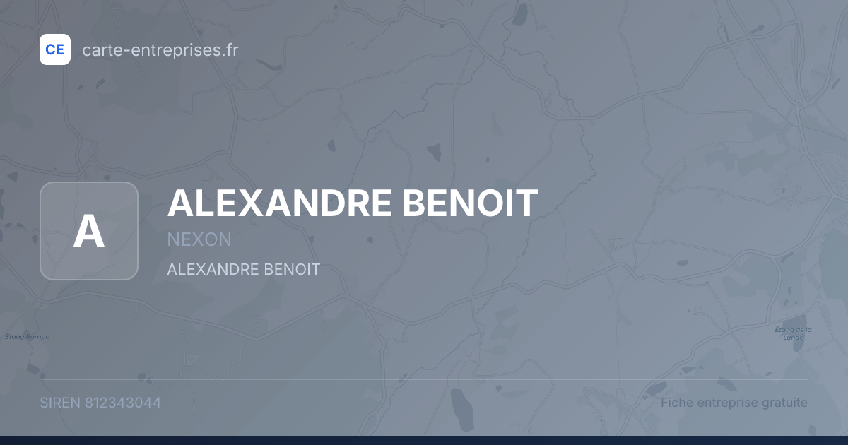 ALEXANDRE BENOIT — 812343044 — fiche entreprise