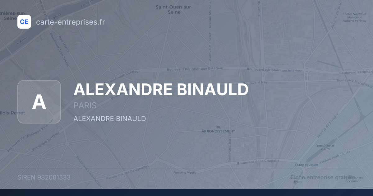 ALEXANDRE BINAULD — 982081333 — fiche entreprise