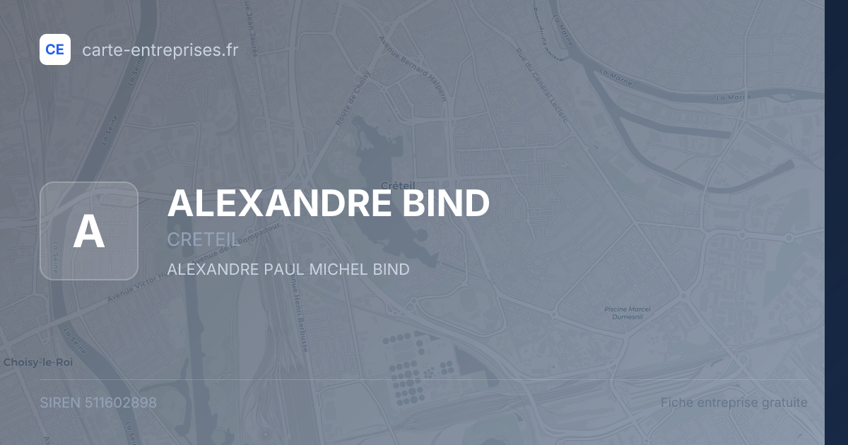 ALEXANDRE BIND — 511602898 — fiche entreprise
