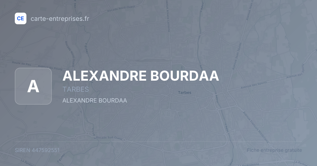ALEXANDRE BOURDAA — 447592551 — fiche entreprise