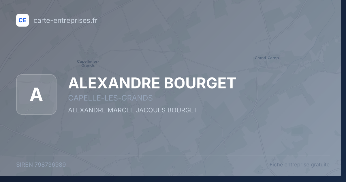 ALEXANDRE BOURGET — 798736989 — fiche entreprise