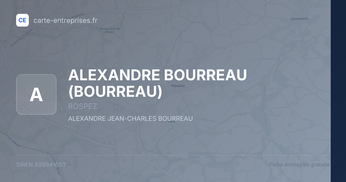 ALEXANDRE BOURREAU (BOURREAU) — 809941693 — fiche entreprise