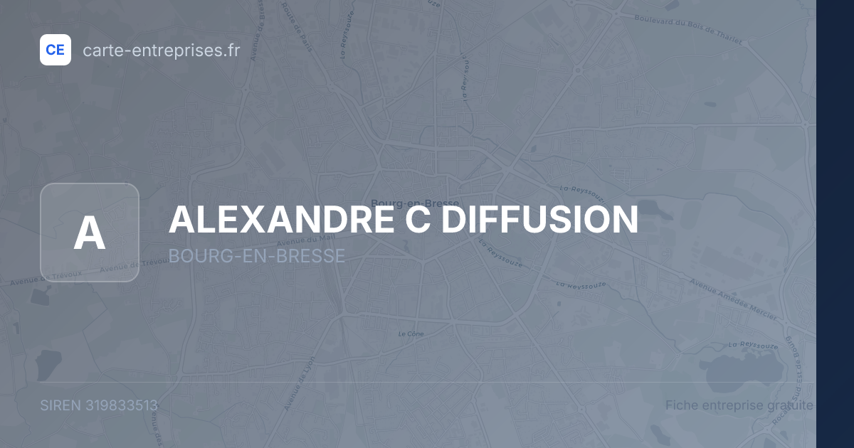 ALEXANDRE C DIFFUSION — 319833513 — fiche entreprise