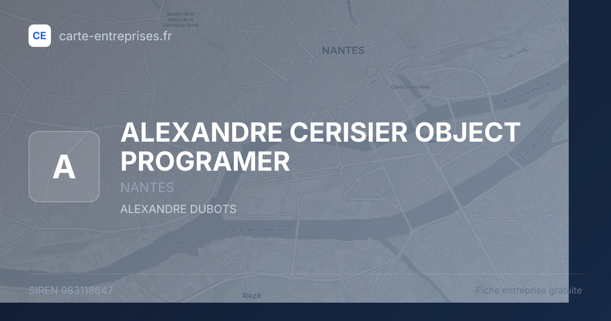 ALEXANDRE CERISIER OBJECT PROGRAMER — 983118647 — fiche entreprise