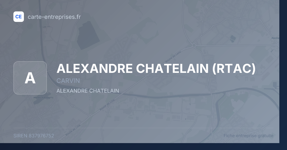 ALEXANDRE CHATELAIN (RTAC) — 837976752 — fiche entreprise