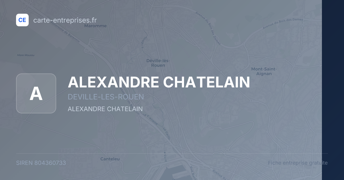 ALEXANDRE CHATELAIN — 804360733 — fiche entreprise
