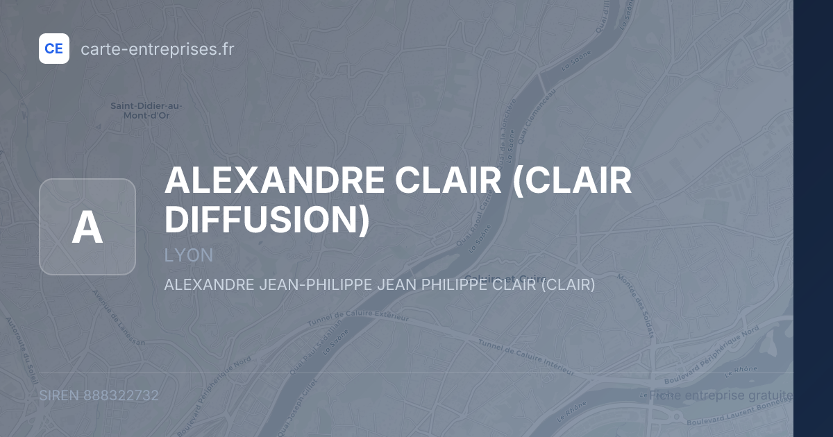 ALEXANDRE CLAIR (CLAIR DIFFUSION) — 888322732 — fiche entreprise