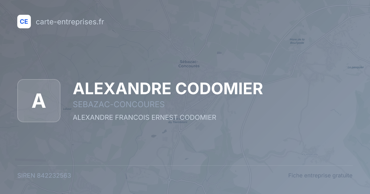 ALEXANDRE CODOMIER — 842232563 — fiche entreprise