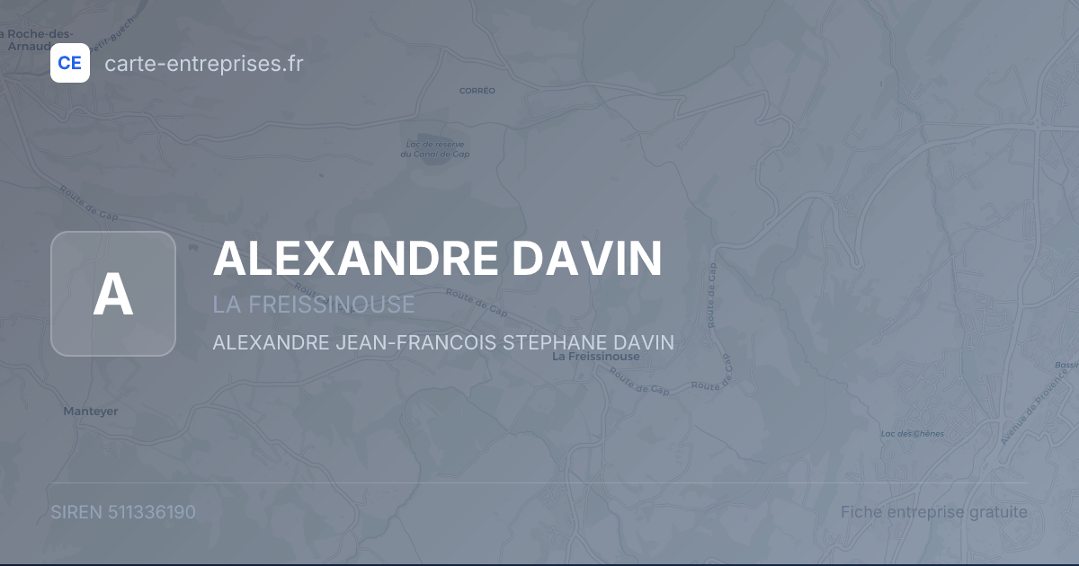 ALEXANDRE DAVIN — 511336190 — fiche entreprise