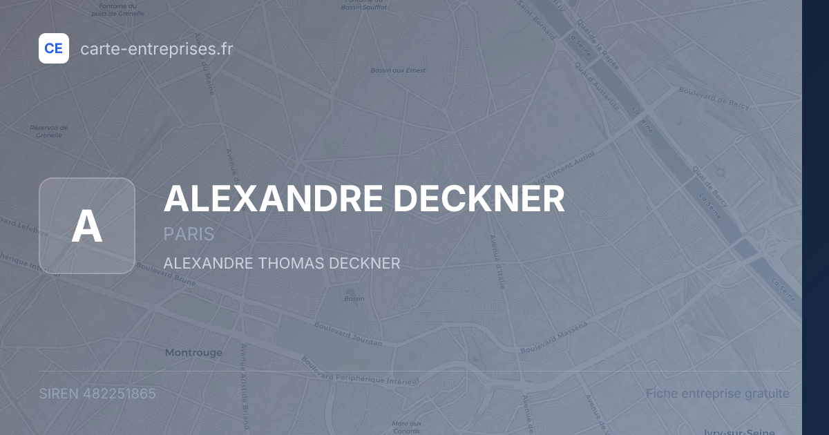 ALEXANDRE DECKNER — 482251865 — fiche entreprise