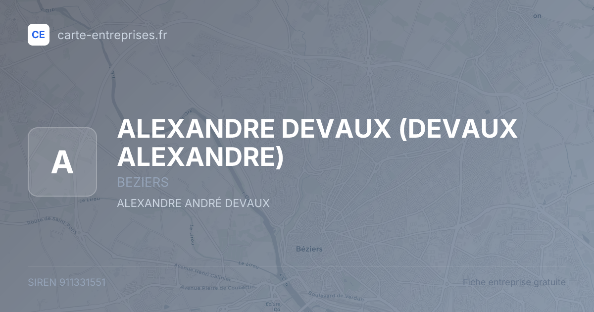 ALEXANDRE DEVAUX (DEVAUX ALEXANDRE) — 911331551 — fiche entreprise