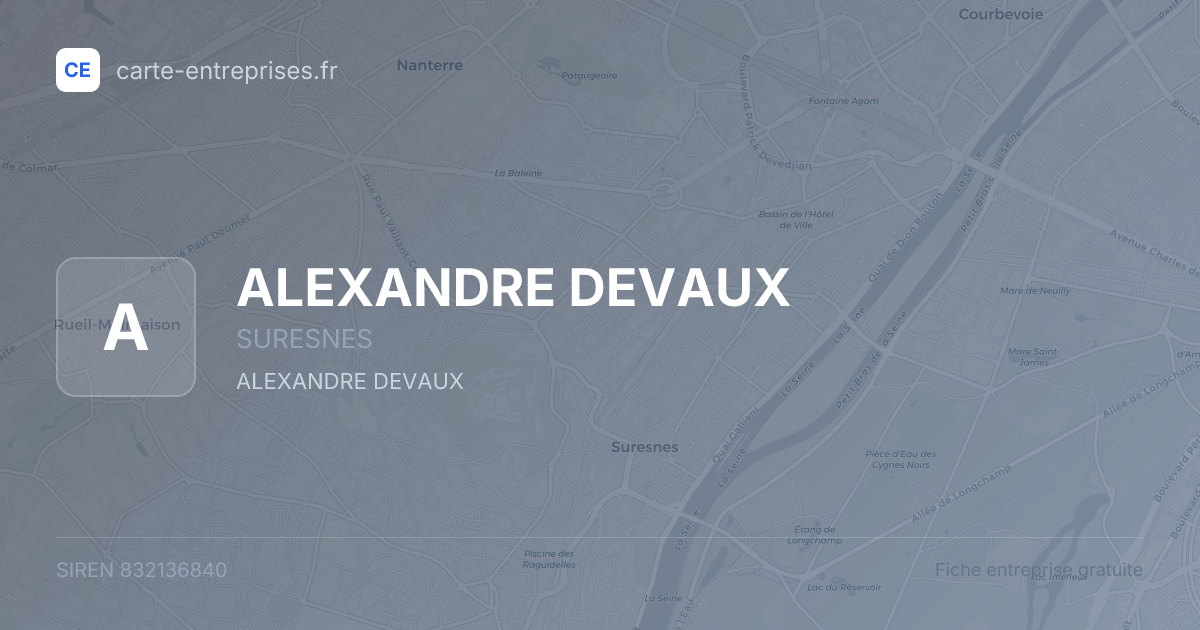 ALEXANDRE DEVAUX — 832136840 — fiche entreprise