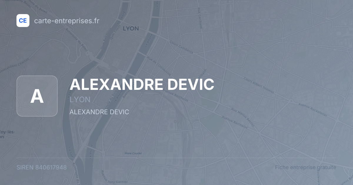 ALEXANDRE DEVIC — 840617948 — fiche entreprise