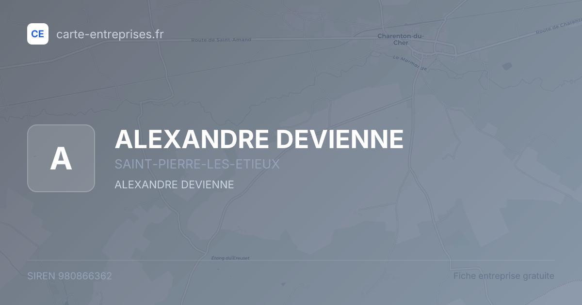 ALEXANDRE DEVIENNE — 980866362 — fiche entreprise