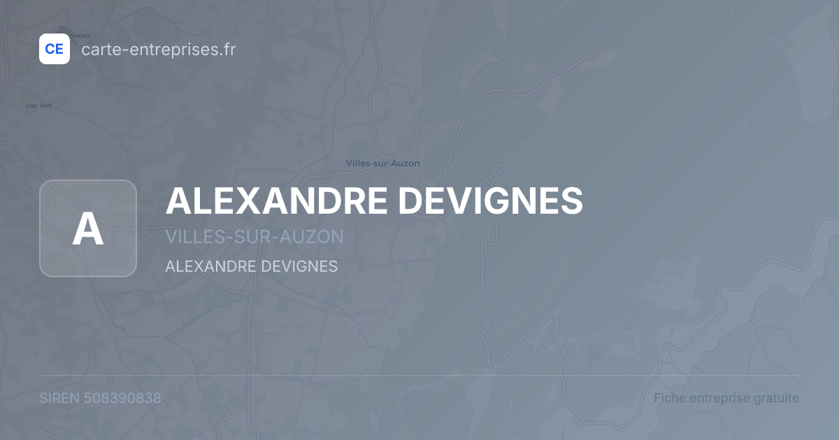 ALEXANDRE DEVIGNES — 508390838 — fiche entreprise