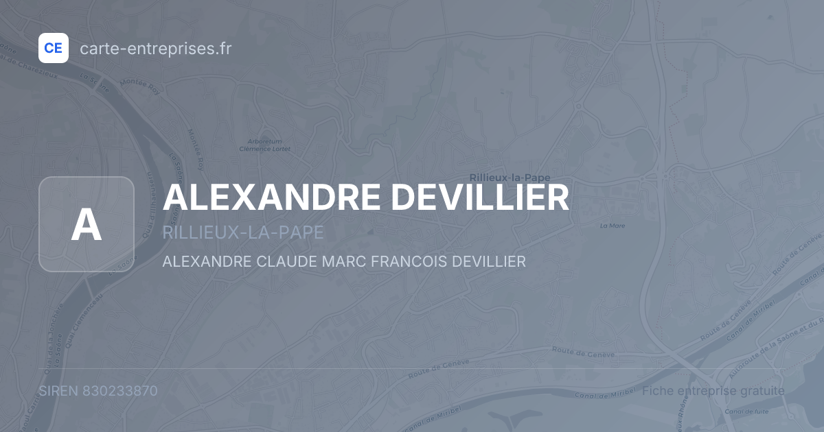 ALEXANDRE DEVILLIER — 830233870 — fiche entreprise