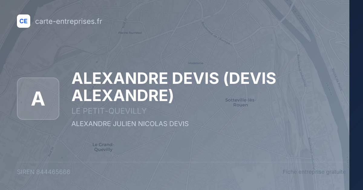 ALEXANDRE DEVIS (DEVIS ALEXANDRE) — 844465666 — fiche entreprise